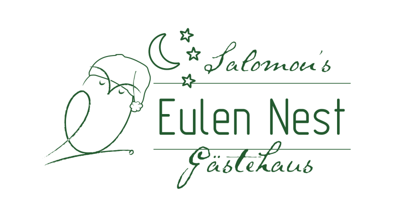 Logo Owls Nest, © Fam. Salomon Logo of the Eulen Nest guest house with a sleeping owl, moon and stars.